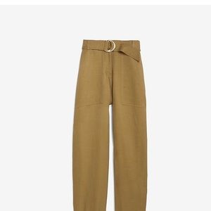 High Waisted Belted Utility Ankle Pant